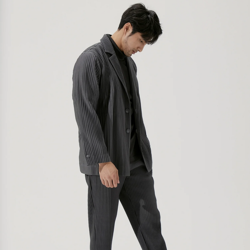 Casual Pleated Pants for Him
